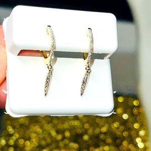 10k solid gold stunning dangle hoop earring  My Fav one yet! Best gift for mom!